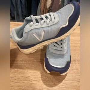 Blue and White Sneakers